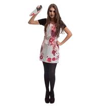 Fantasia de Halloween Adulto Feminina Açougueira Assassina Com Faca