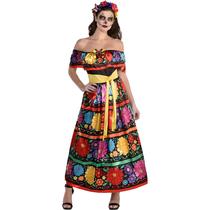 Fantasia de Halloween Amscan Sugar Skull Beauty Adult XL 14-16 Fantasia de Halloween Amscan Sugar Skull Beauty Adult XL 14-16