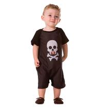 Fantasia de Halloween Bebe Masculino Macacão de Esqueleto