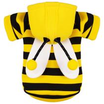 Fantasia de Halloween com capuz para cães médios com design de abelha Fantasia de Halloween com capuz para cães médios com design de abelha