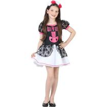 Fantasia de Halloween de Caveira Mexicana Infantil de Luxo Com Tiara Fantasia de Halloween de Caveira Mexicana Infantil de Luxo Com Tiara