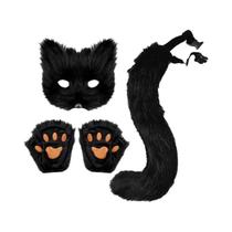 Fantasia De Halloween De Raposa: Máscara, Cauda E Luvas Kit Completo Para Cosplay E Festas Fantasia De Halloween De Raposa: Máscara, Cauda E Luvas Kit Completo Para Cosplay E Festas