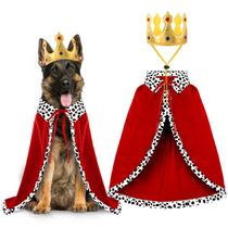 Fantasia de Halloween Dog King Cloak Vellibring para cães grandes