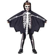 Fantasia de Halloween Esqueleto Voador Infantil Com Capuz