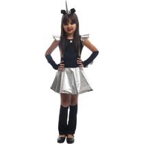 Fantasia de Halloween Infantil Feminina Unicórnio Negro Com Chifre Fantasia de Halloween Infantil Feminina Unicórnio Negro Com Chifre