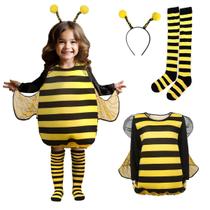 Fantasia de Halloween MCJC Bumble Bee Kids com asas e bandana Fantasia de Halloween MCJC Bumble Bee Kids com asas e bandana