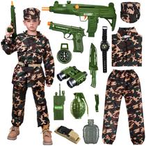 Fantasia de Halloween NIPLOOOW Kids Army para meninos de 3 a 12 anos com brinquedos Fantasia de Halloween NIPLOOOW Kids Army para meninos de 3 a 12 anos com brinquedos