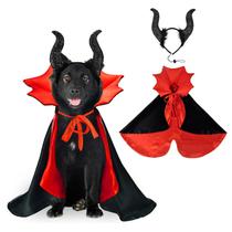 Fantasia de Halloween para animais de estimação CooShou, capa de vampiro e chifres de diabo L Fantasia de Halloween para animais de estimação CooShou, capa de vampiro e chifres de diabo L