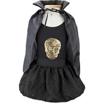 Fantasia de Halloween Para Bebe Vampira Baby Caveira Dourada Com Capa Fantasia de Halloween Para Bebe Vampira Baby Caveira Dourada Com Capa