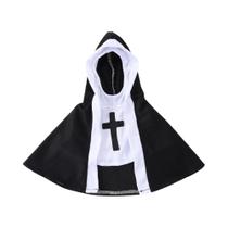 Fantasia De Halloween Para Cães Pequenos E Gatos: Vestido De Freira Com Estampa De Cruz De Jesus, Fantasia De Halloween Para Cães Pequenos E Gatos: Vestido De Freira Com Estampa De Cruz De Jesus,