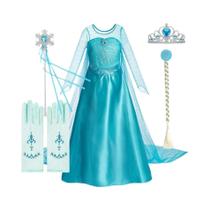 Fantasia De Halloween Para Meninas, Traje De Princesa Elsa Com Capa Longa, Disfarce De Rainha Da Fantasia De Halloween Para Meninas, Traje De Princesa Elsa Com Capa Longa, Disfarce De Rainha Da