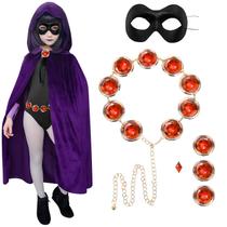 Fantasia de Halloween REECHO Raven com capuz roxa para crianças Fantasia de Halloween REECHO Raven com capuz roxa para crianças