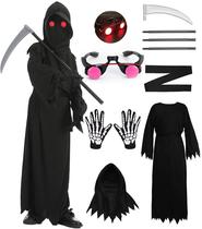 Fantasia de Halloween VYXIDEX Grim Reaper Scary Ghost Kids 8-10y Fantasia de Halloween VYXIDEX Grim Reaper Scary Ghost Kids 8-10y