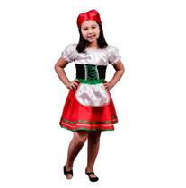 Fantasia De Italiana Infantil Vestido Com Lenço Cabelo - 1837 - LEGSS
