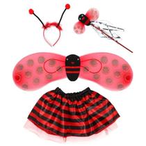 Fantasia De Joaninha Kit Asa Varinha Tiara Saia Cosplay Carnaval Bloquinho Fantasia De Joaninha Kit Asa Varinha Tiara Saia Cosplay Carnaval Bloquinho