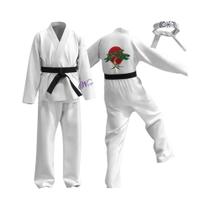 Fantasia De Karate Para Crianças Em Preto E Branco KOF Cobra Kai, Uniforme Kimono Com Faixa Para a