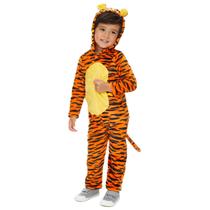 Fantasia de lã infantil Disney Tigger com capuz, macacão de cosplay com cauda 3T