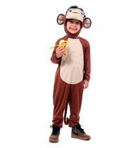 Fantasia de Macaco Infantil Animais Completa Com Capuz Fantasia de Macaco Infantil Animais Completa Com Capuz