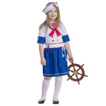 Fantasia de Marinheira para Meninas - Dress Up America - Com Chapéu