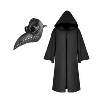 Fantasia De Médico Da Peste Medieval Para Adultos E Crianças Com Capuz E Máscara, Acessórios Para