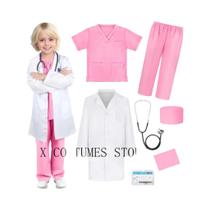 Fantasia De Médico E Enfermeiro Para Crianças, Traje Cirúrgico Com Decote Em V, Roupas Para Festa De Fantasia De Médico E Enfermeiro Para Crianças, Traje Cirúrgico Com Decote Em V, Roupas Para Festa De