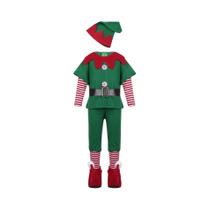 Fantasia De Natal Familiar Verde E Vermelha Para Meninos E Meninas: Blusas, Calças, Chapéu E Cinto