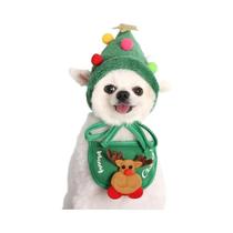 Fantasia De Natal Para Animais De Estimação, Chapéu De Pelúcia, Gorro De Papai Noel, Lenço Para Cães