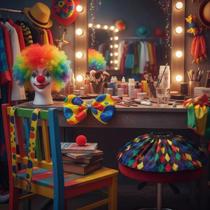 Fantasia De Palhaça C/ Saia 40 Cm Suspensório Gravata Nariz e Peruca 5pçs Circo Festas Fantasia De Palhaça C/ Saia 40 Cm Suspensório Gravata Nariz e Peruca 5pçs Circo Festas