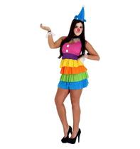 Fantasia de Palhacinha adulta Feminina Com Chapéu
