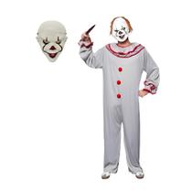 Fantasia de Palhaço Adulto IT com Máscara para Festa, Carnaval e Halloween