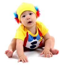 Fantasia de Palhaço Bebê Body Com Gorro Fantasia de Palhaço Bebê Body Com Gorro