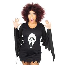 Fantasia De Pânico Feminino Adulto Vestido Halloween Carnaval Mulher do Terror Horror