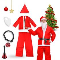 Fantasia de Papai Noel Roupa Completa com Sino Festão