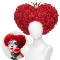 Fantasia de peruca Wiggy Mermaid Red Heart Queen para mulheres