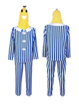 Fantasia de pijama para adultos, banana, azul, desenho animado, poliéster Fantasia de pijama para adultos, banana, azul, desenho animado, poliéster