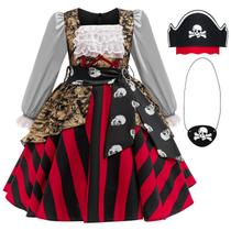 Fantasia de pirata ADREIT Buccaneer Princess para meninas de 4 a 11 anos