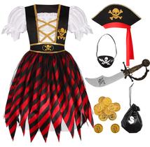 Fantasia de pirata Bordazor Pirate Cosplay Set Up para meninas de 5 a 7 anos