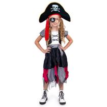 Fantasia de Pirata Buccaneer Dress Up America para Meninas e Crianças