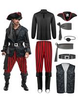 Fantasia de pirata, criações assustadoras para homens, Halloween XXL Fantasia de pirata, criações assustadoras para homens, Halloween XXL