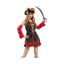 Fantasia de Pirata Feminina Adulta para Halloween, Traje de Capitão Jack para Performance Teatral Fantasia de Pirata Feminina Adulta para Halloween, Traje de Capitão Jack para Performance Teatral