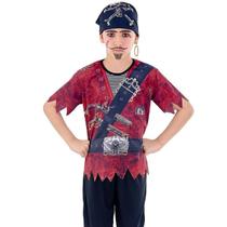 Fantasia de Pirata Infantil Festas Helloween Carnaval + Bandana