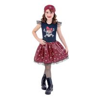 Fantasia de Pirata Menina Infantil Vestido Pirata Menina Piratinha com Lenço de Cabeça Anjo 430 Fantasia de Pirata Menina Infantil Vestido Pirata Menina Piratinha com Lenço de Cabeça Anjo 430