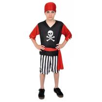 Fantasia de Pirata Menino Infantil 2 a 12 anos Roupa Piratinha Menino com Faixa e Lenço Anjo 087 Fantasia de Pirata Menino Infantil 2 a 12 anos Roupa Piratinha Menino com Faixa e Lenço Anjo 087