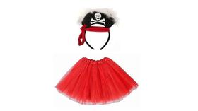 Fantasia de pirata tiara e saia halloween carnaval festas