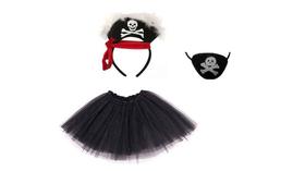 Fantasia de pirata tiara saia tapa halloween carnaval festas