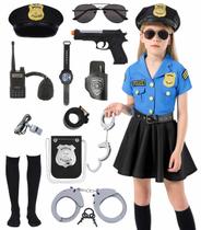 Fantasia de policial: crianças, meninas, policial, policial, Halloween Fantasia de policial: crianças, meninas, policial, policial, Halloween