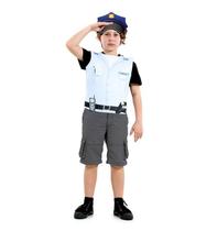 Fantasia de Policial Infantil Kit Peitoral e Quepe - Sulamericana