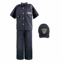 Fantasia de Policial Militar Masculino Infantil Com Boné