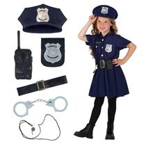 Fantasia de policial Morph Kids para meninas - azul escuro