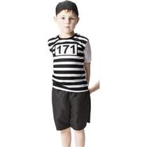 Fantasia De Presidiário Ladrão Infantil 171 Fantasia De Presidiário Ladrão Infantil 171